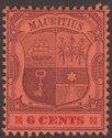 Click for more photos and details Mauritius 1904 KEVII 6c Purple and Carmine on Red wmk Multi CA Mint SG168