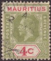 Click for more photos and details Mauritius 1932 KGV 4c Sage-Green and Carmine Die I Used SG226b cat £60