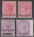 Click for more photos and details Mauritius 1891 Queen Victoria 2c Surcharge Selection Mint SG118-121 cat £180