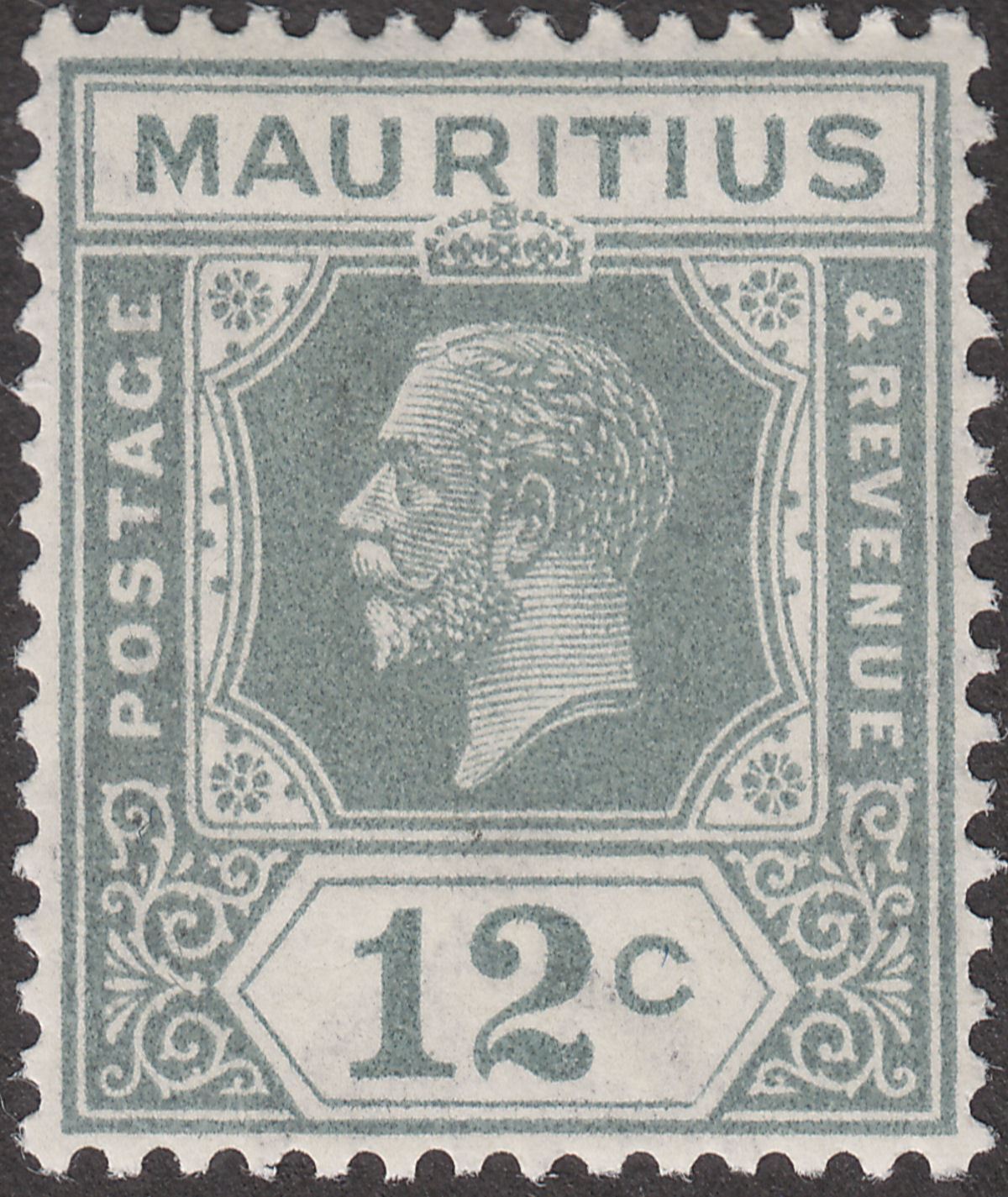 Mauritius 1934 King George V 12c Grey Type B UM Mint SG232b cat £23 MNH