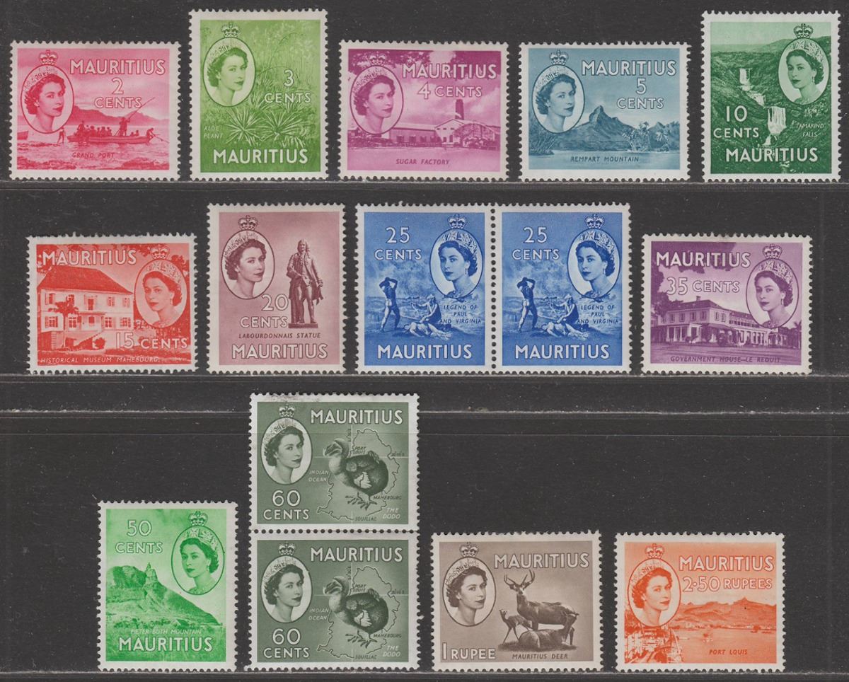 Mauritius 1953-58 Queen Elizabeth II Set to 2r50 Mint SG293-304