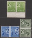 Click for more photos and details Mauritius 1953 Queen Elizabeth II 3c, 25c, 60c Pairs Mint SG294 SG300 SG302a