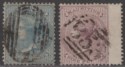Click for more photos and details Mauritius 1860 QV Unwatermarked 2d Blue, 9d Dull Purple Used SG47 SG51 cat £97