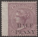 Click for more photos and details Mauritius 1879 QV ½d Surcharge on 9d Dull Purple Unused SG76 cat £27 as mint