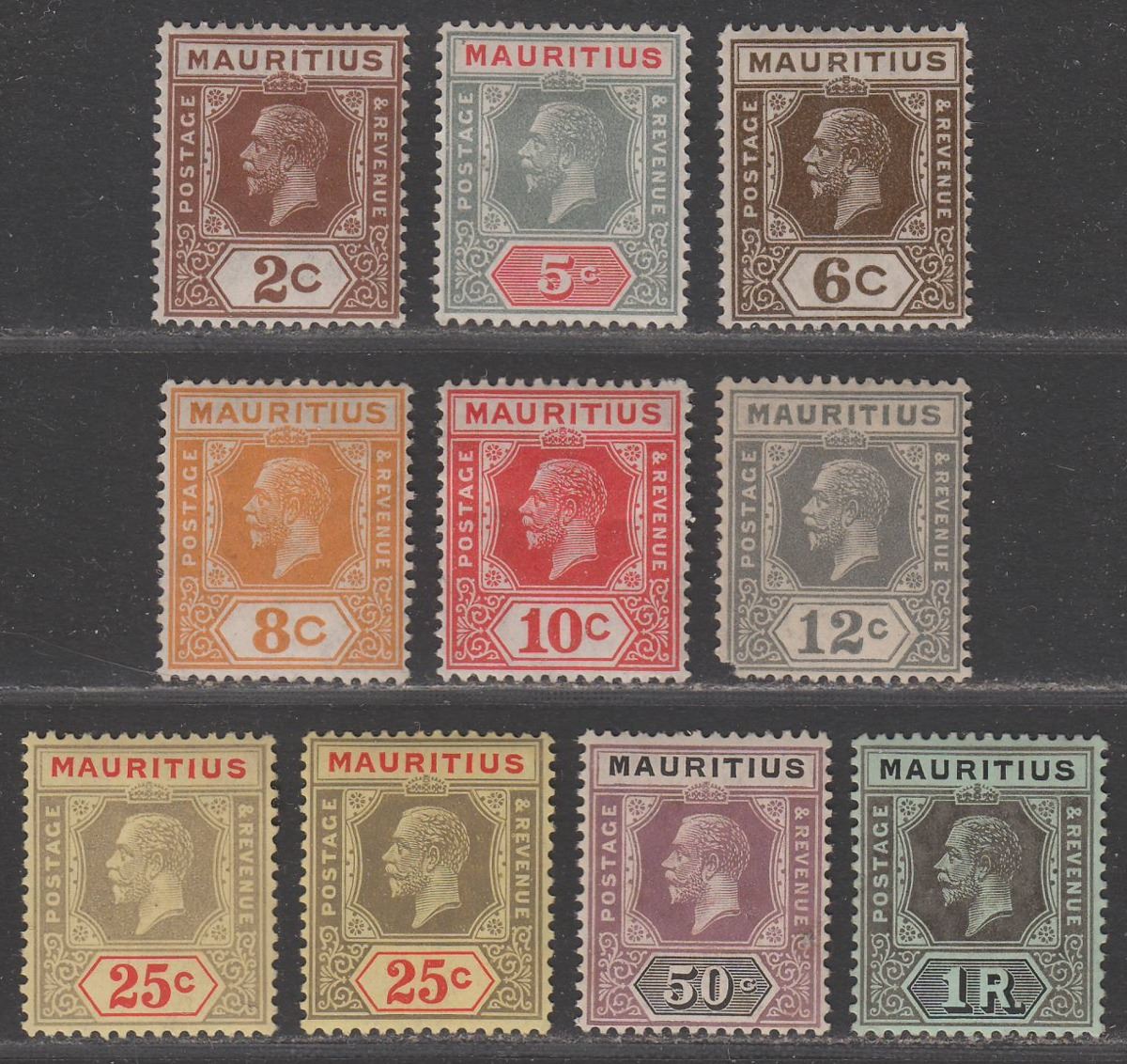 Mauritius 1921-34 King George V Part Set to 50c Mint + earlier 50c