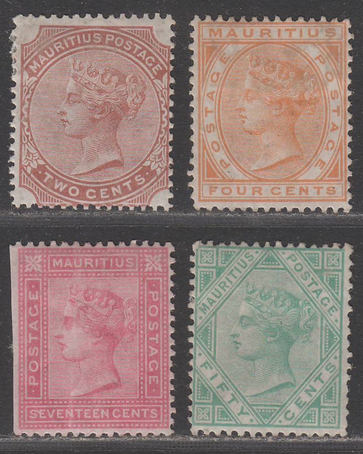 Mauritius 1879-80 Queen Victoria wmk CC Part Set to 50c Mint
