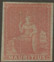 Click for more photos and details Mauritius 1858 QV Britannia Red-Brown Imperf Unissued Unused SG30 cat £27