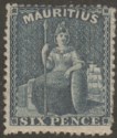 Click for more photos and details Mauritius 1862 QV Britannia 6d Slate Perforated Unused SG54 cat £42 as mint