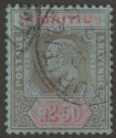 Click for more photos and details Mauritius 1910 KEVII 2r50c Black and Red on Blue Used SG193 cat £75 faults