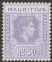 Click for more photos and details Mauritius 1943 KGVI 2r50c Pale Violet Ordinary Paper Mint SG261a cat £42