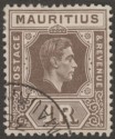 Mauritius 1938 KGVI 1r Grey-Brown Chalky Paper Used SG260