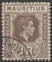 Click for more photos and details Mauritius 1938 KGVI 1r Grey-Brown Chalky Paper Used SG260
