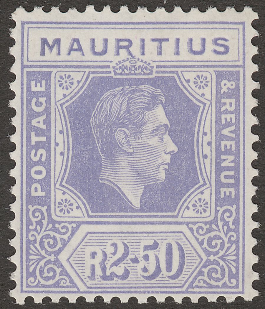 Mauritius 1938 KGVI 2r50c Pale Violet Chalky Paper Mint SG261