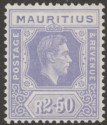 Mauritius 1938 KGVI 2r50c Pale Violet Chalky Paper Mint SG261
