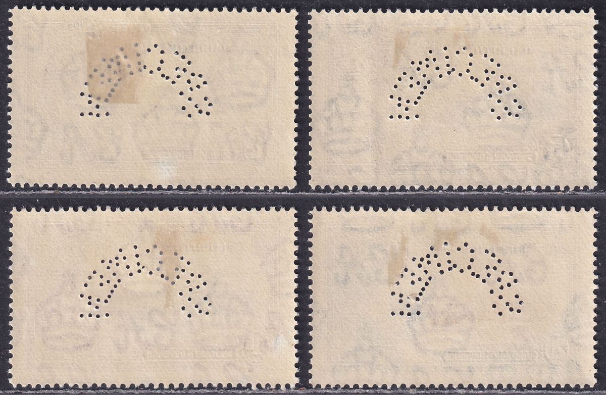 Mauritius 1935 KGV Silver Jubilee SPECIMEN Perf Set Mint SG245s-248s cat £140