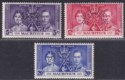 Mauritius 1937 KGVI SPECIMEN Perf Coronation Set Mint SG249s-251s cat £110