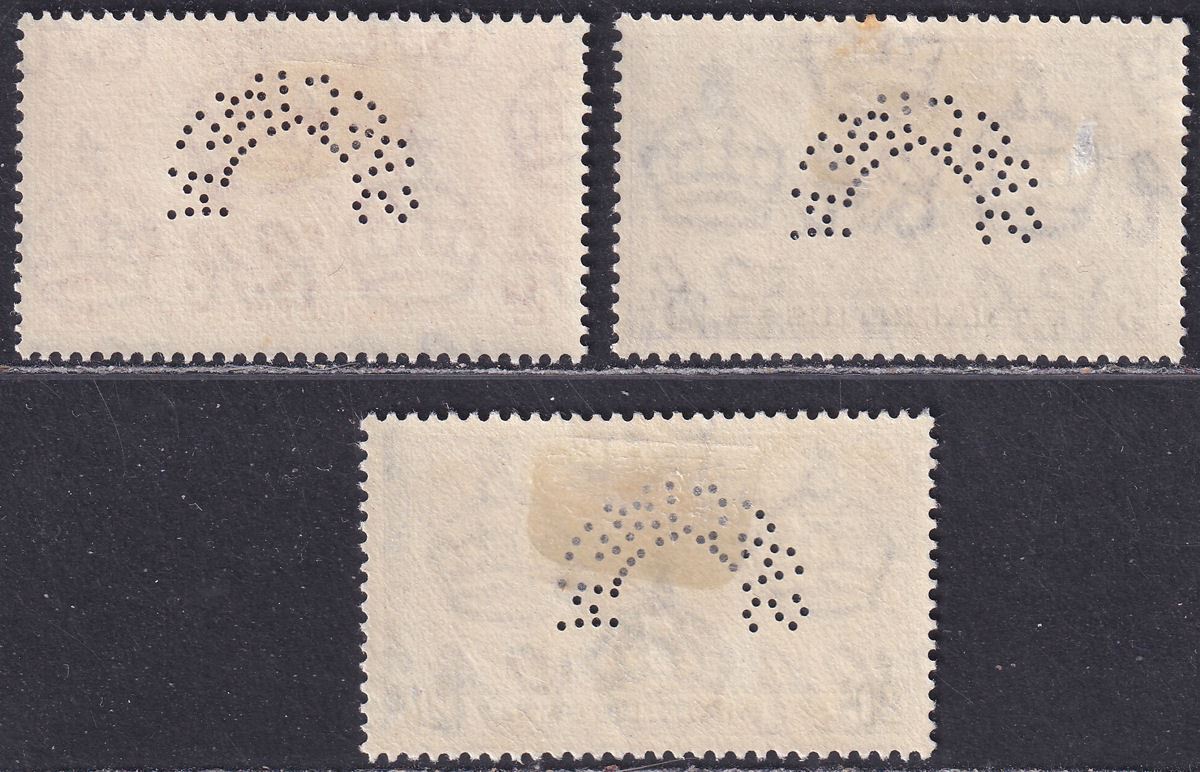 Mauritius 1937 KGVI SPECIMEN Perf Coronation Set Mint SG249s-251s cat £110