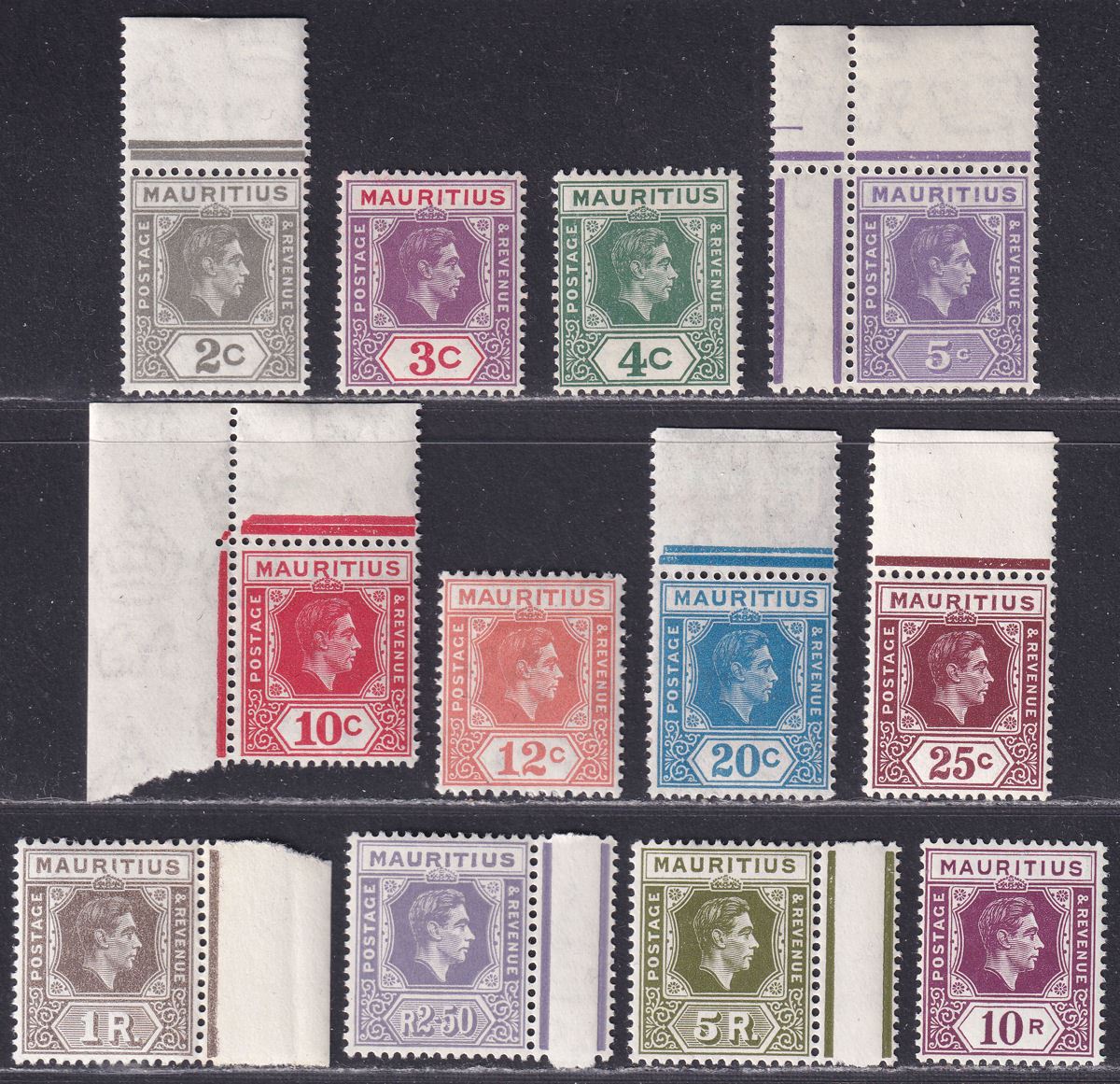 Mauritius 1938 King George VI Set Mint SG252-263 cat £130+