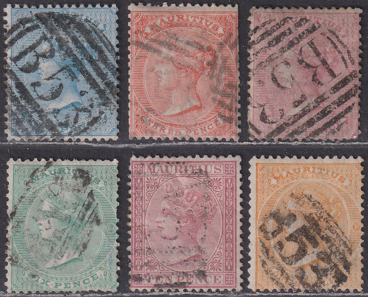 Mauritius 1863-72 Queen Victoria Selection to 1sh Used FAULTS