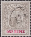 Mauritius 1902 KEVII 1r Grey-Black and Carmine Used SG153 cat £70