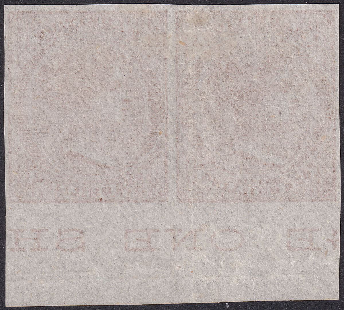 Mauritius 1862 QV 1sh Buff Imperforate Plate Proof Pair SG52P on ungummed paper