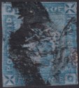 Mauritius 1859 QV Lapirot Intermed Impression 2d Blue Used SG38 c£1400 FAULTY