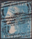 Mauritius 1859 QV Dardenne 2d Pale Blue Imperf Used SG44 cat £1100 with faults