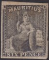 Mauritius 1861 QV Britannia 6d Dull Purple-Slate Imperf Unused SG33 cat £48 FLTS
