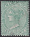 Mauritius 1863 QV 6d Blue-Green Mint SG65 cat £300 with FAULTS