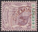 Mauritius 1900 QV 4c Dull Purple + Emerald Used w Red CHEMIN GRENIER Postmark