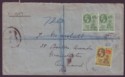 Click for more photos and details Montserrat 1925 KGV ½d Pair + 4d Used on Registered Cover to UK