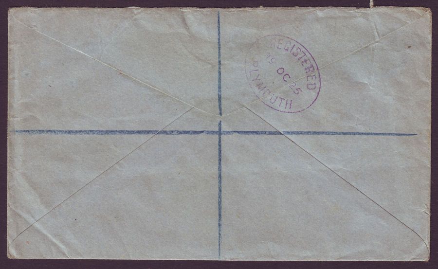 Montserrat 1925 KGV ½d Pair + 4d Used on Registered Cover to UK