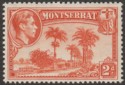 Montserrat 1938 KGVI 2d Orange perf 13 Mint SG104