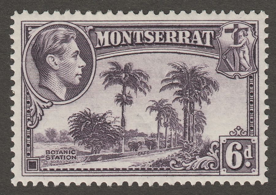 Montserrat 1938 KGVI 6d Violet perf 13 Mint SG107