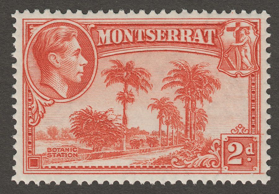 Montserrat 1938 KGVI 2d Orange perf 13 Mint SG104