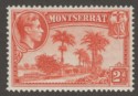 Montserrat 1938 KGVI 2d Orange perf 13 Mint SG104