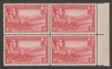 Montserrat 1938 KGVI 1d Carmine perf 14 Mint Block SG102a