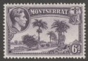 Click for more photos and details Montserrat 1938 KGVI 6d Violet perf 13 Mint SG107