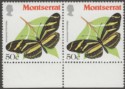 Click for more photos and details Montserrat 1981 QEII Butterflies 50c wmk upright Pair Mint SG486w