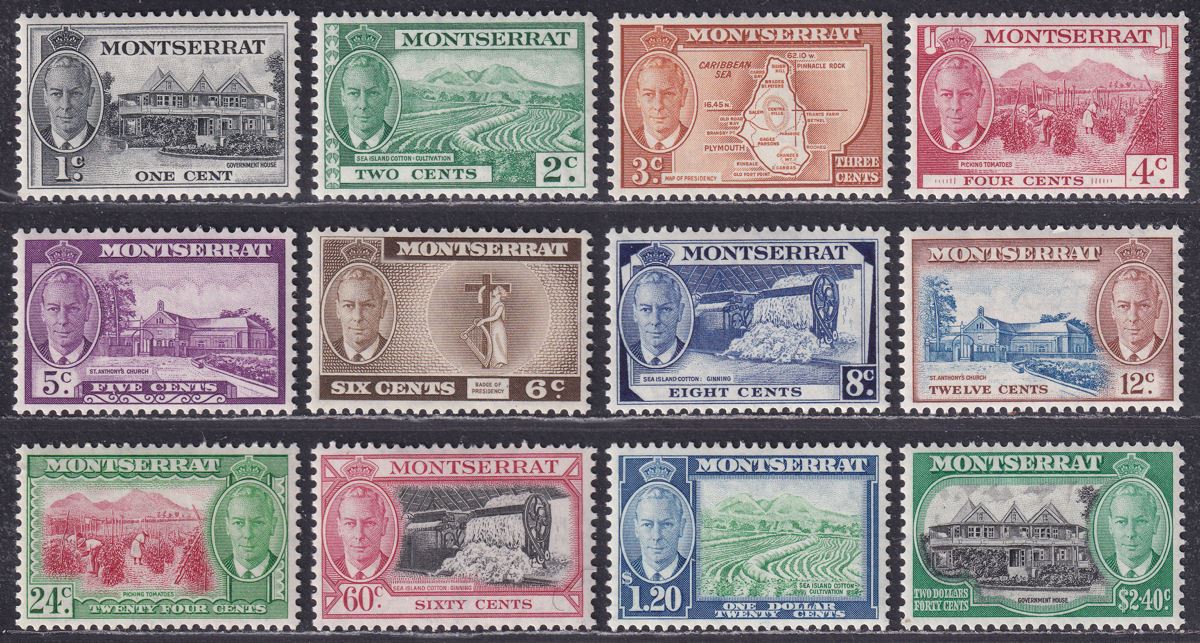 Montserrat 1951 King George VI Set to $2.40 Mint SG123-134 cat £40