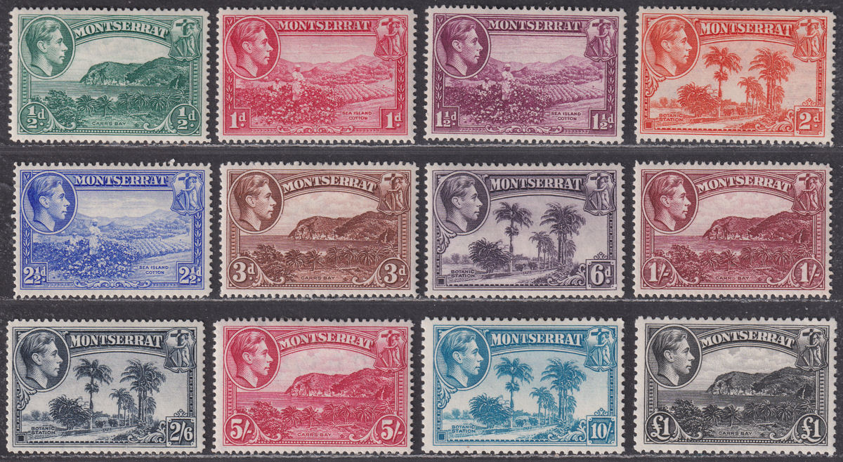 Montserrat 1938-48 King George VI Set Mint SG101-112 cat £110