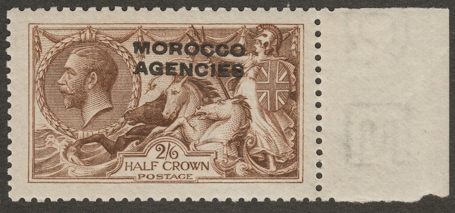 Morocco Agencies British 1917 KGV Seahorse 2sh6d Yellow-Brn De La Rue Mint SG51