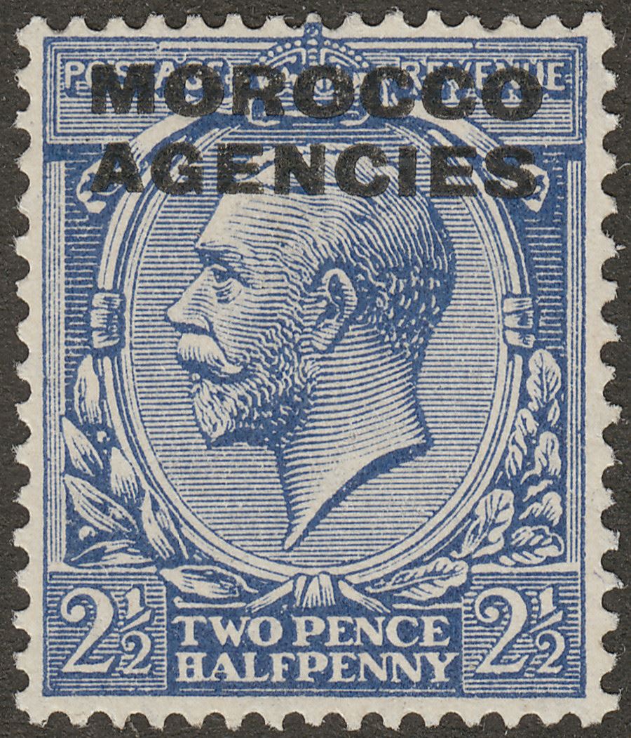 Morocco Agencies British 1925 KGV 2½d Blue Overprint Type B Mint SG58a