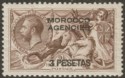 Click for more photos and details Morocco Agencies Spanish 1926 KGV Seahorse 3p on 2sh6d Ch-Brown Brad Mint SG142