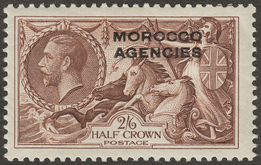 Morocco Agencies British 1935 KGV Seahorse 2sh6d Chocolate-Brown Mint SG73