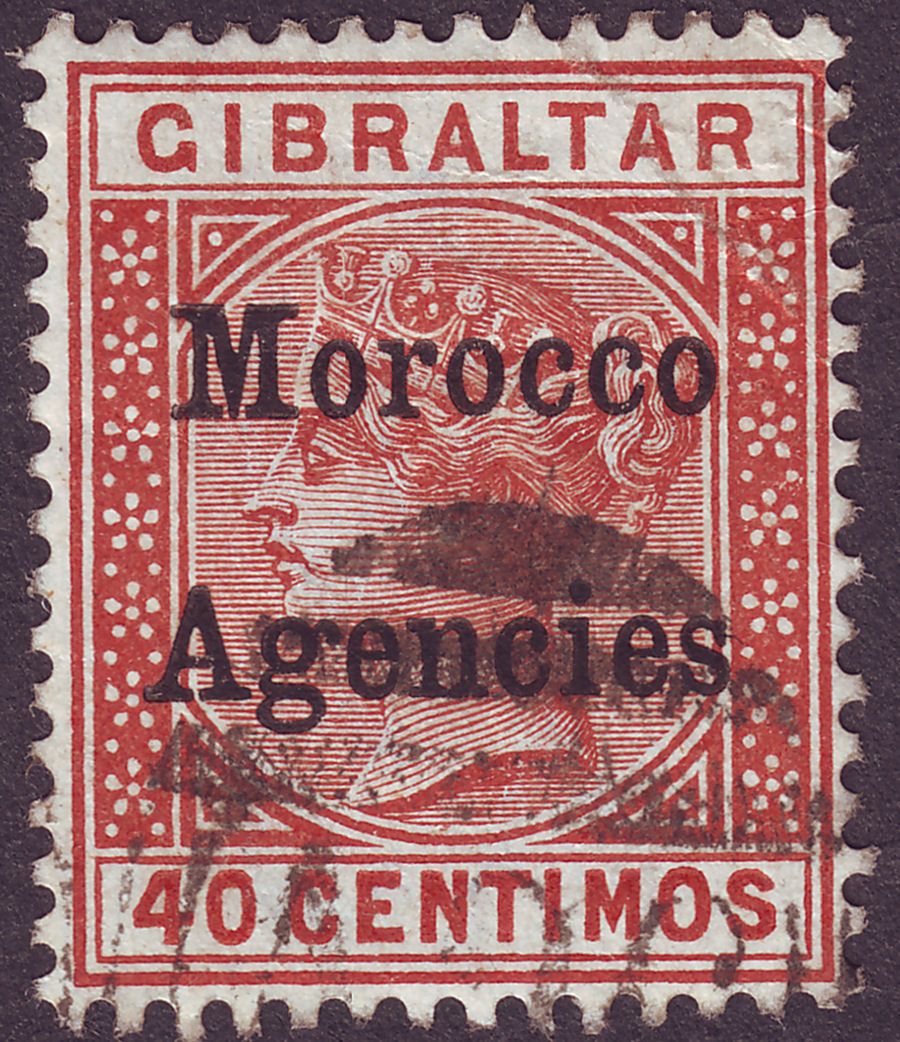 Morocco Agencies 1899 QV Overprint on Gibraltar 40c Orange-Brown Used SG13