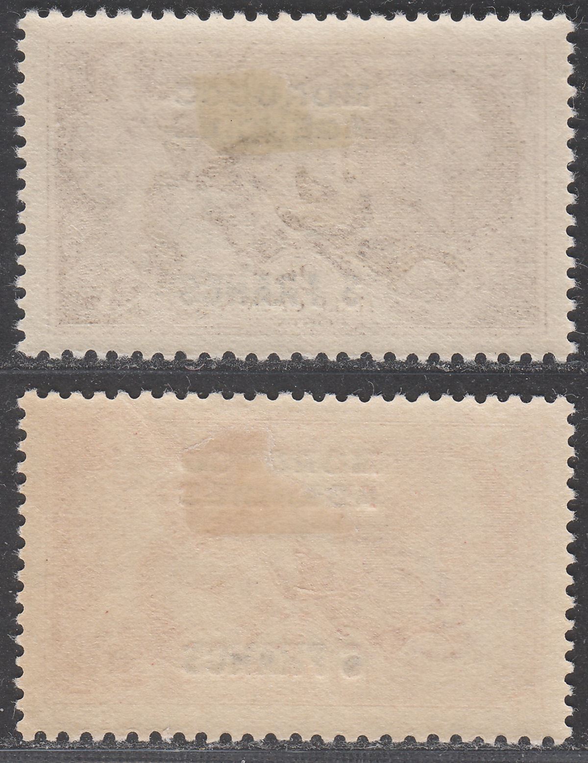 Morocco Agencies French 1924-32 KGV Seahorse 3f on 2sh6d, 6f on 5sh Mint SG200-1