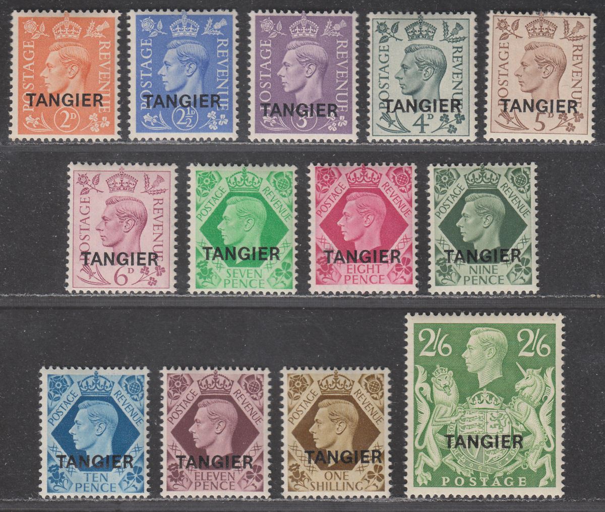 Morocco Agencies Tangier 1949 KGVI Overprint Set to 2sh6d Mint SG261-273