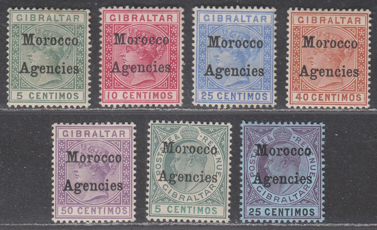 Morocco Agencies 1899-1904 QV-KEVII Overprints on Gibraltar to 50c Mostly Mint