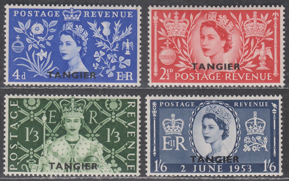 Morocco Agencies 1953 QEII Tangier Coronation Overprint Set Mint SG306-309 c £14